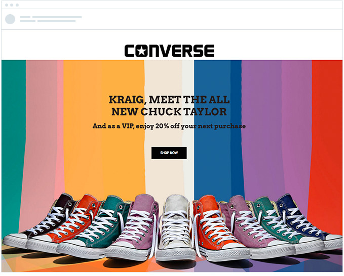 Converse ที่ต้อนรับสมาชิกวีไอพีในทํานองเดียวกันและเสนอส่วนลดเพื่อ customer journey