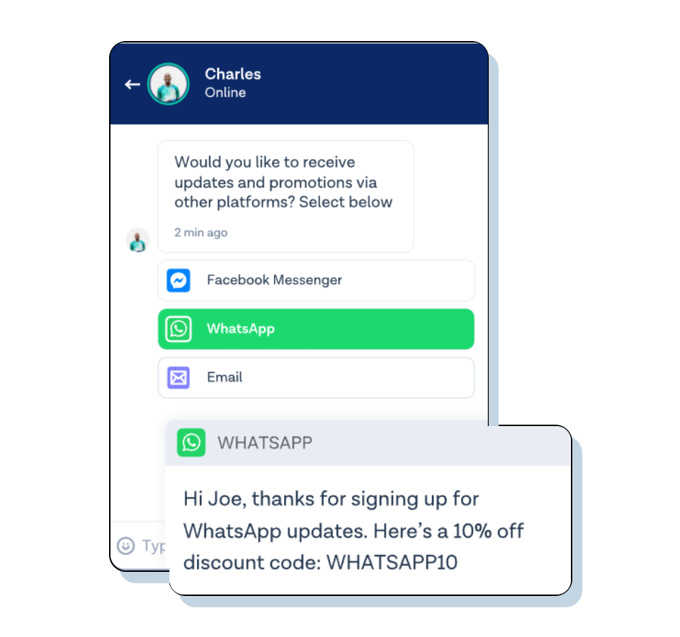 Manage customer relationships and response time more efficiently with omnichannel widget as it syncs seamlessly with inbox and live chat widget