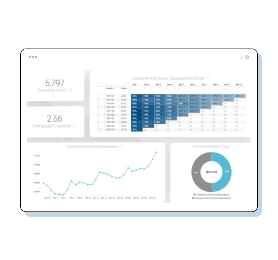 Get an insight into product retention, revenue, customers, and subscription in Recharge’s analytics dashboard. Enhance your ecommerce merchant with recharge apis to get any job done.