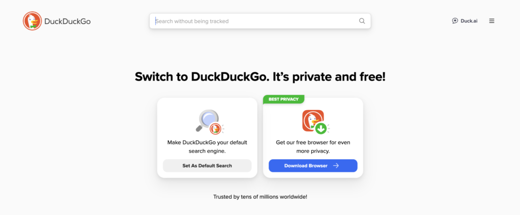 Search Engine: DuckDuckGo