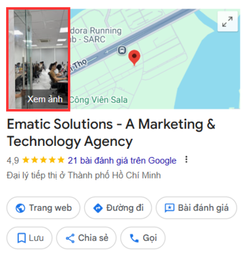 Các hình ảnh hoặc video giúp người xem hình dung rõ hơn về thực thể ở Google Maps